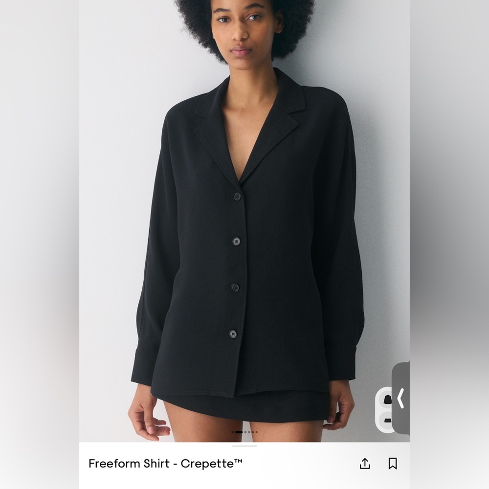Wilfred black crepette button down